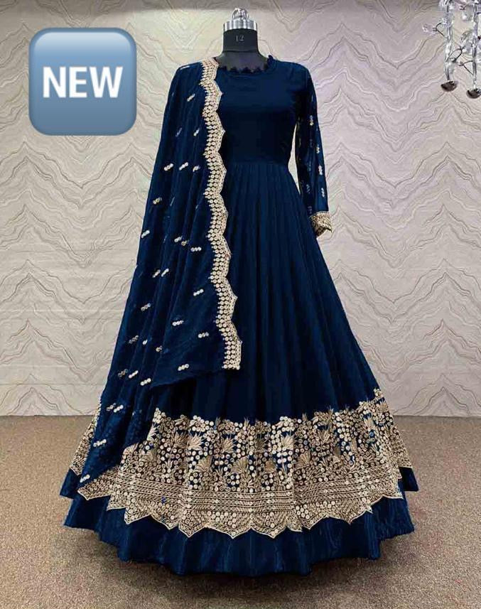 3 pcs women Stitched silk Embroidered maxi